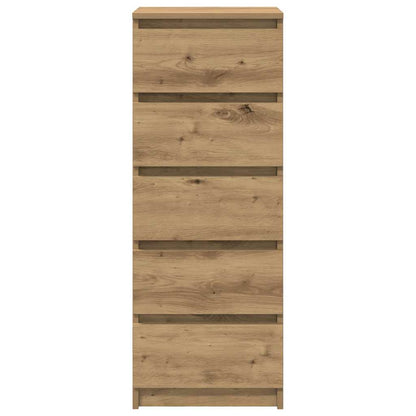 Dressoir met lades 37,5x35x99cm spaanplaat artisanaal eikenhout
