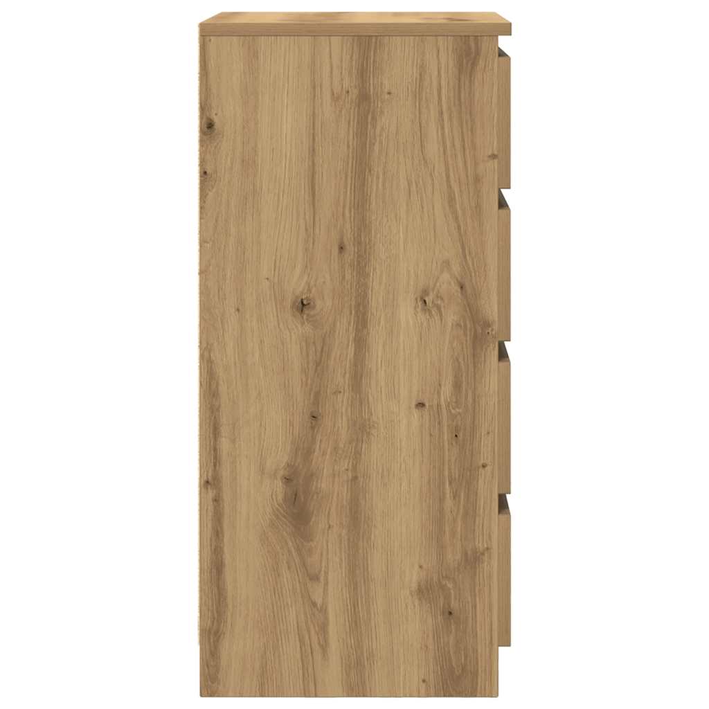 Dressoir met lades 37,5x35x99cm spaanplaat artisanaal eikenhout