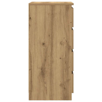 Dressoir met lades 37,5x35x99cm spaanplaat artisanaal eikenhout