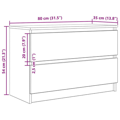 Tv-meubel 80x35x54 cm spaanplaat wit