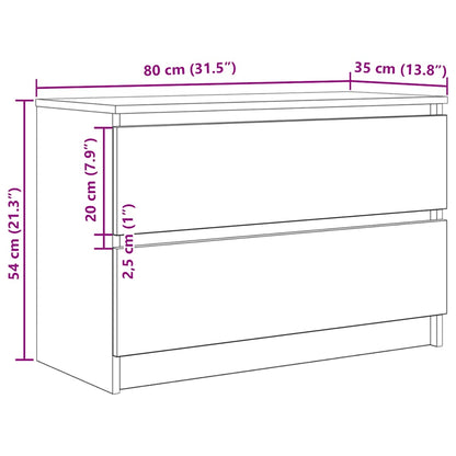 Tv-meubel 80x35x54 cm spaanplaat zwart