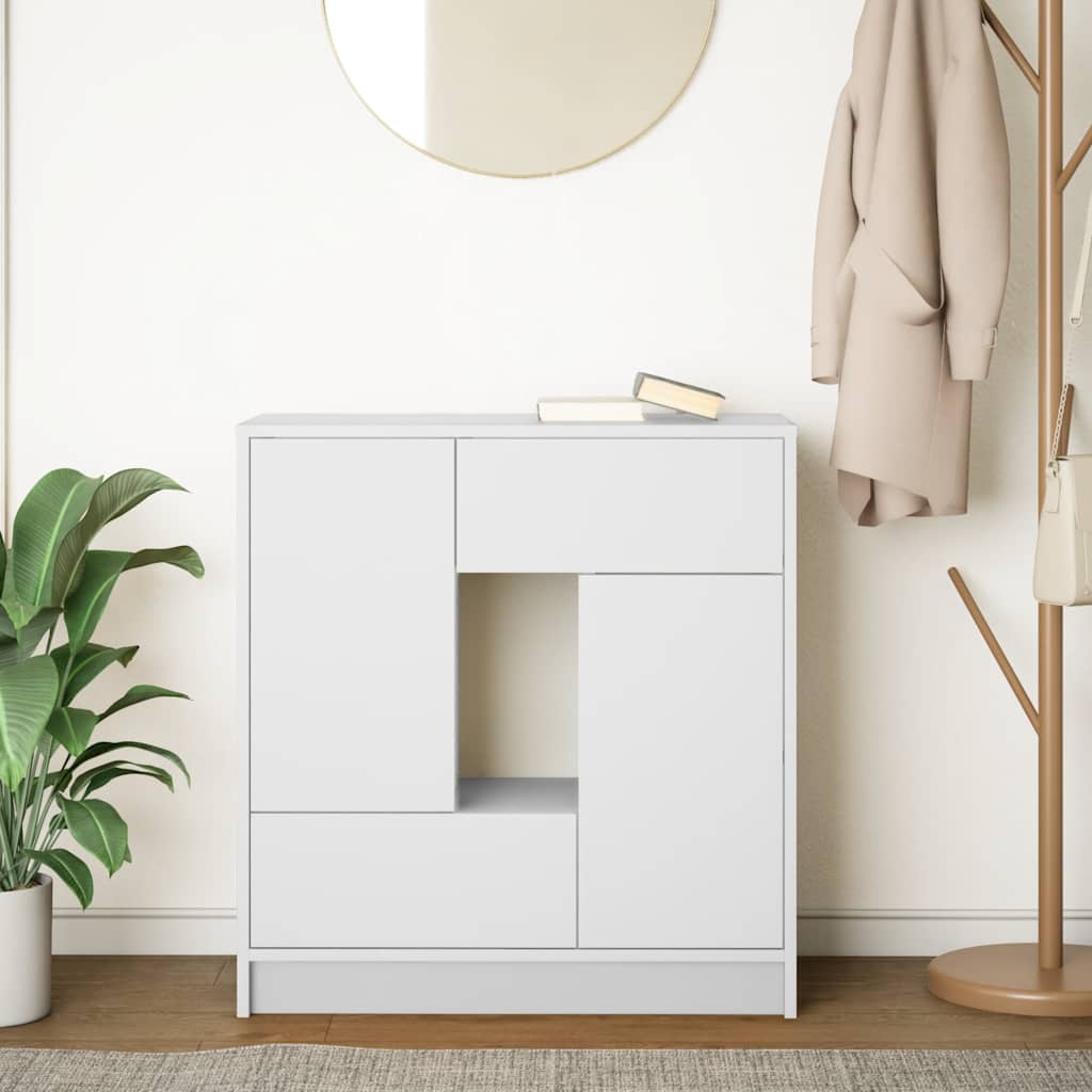 Dressoir met lades en deuren 70,5x34x74,5 cm wit