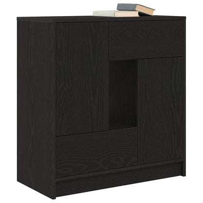 Dressoir met lades en deuren 70,5x34x74,5 cm zwart eikenkleurig