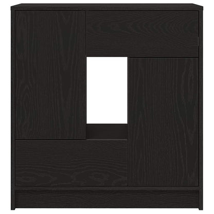 Dressoir met lades en deuren 70,5x34x74,5 cm zwart eikenkleurig