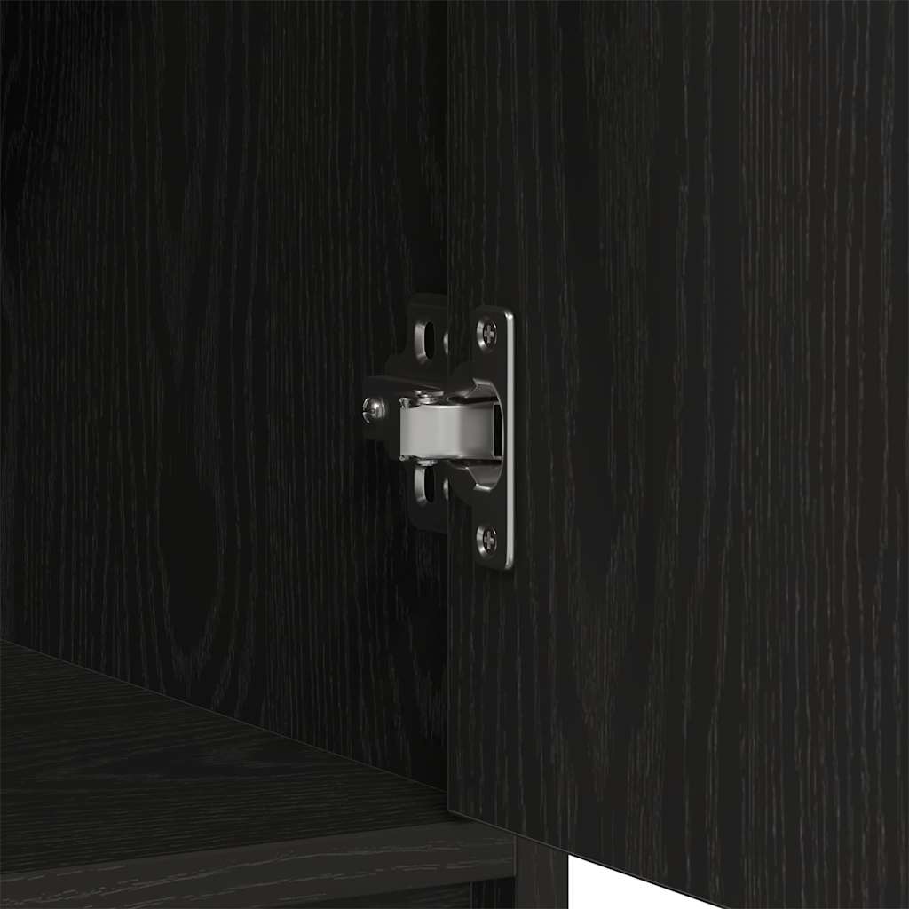 Dressoir met lades en deuren 70,5x34x74,5 cm zwart eikenkleurig
