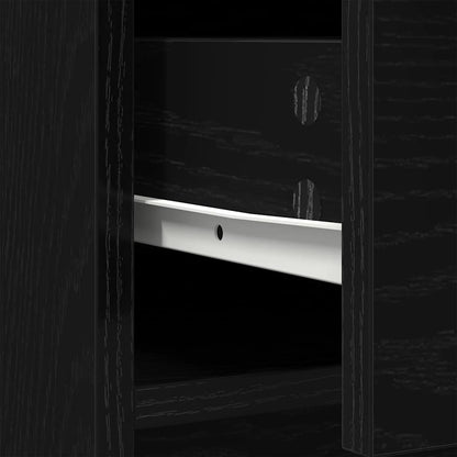 Dressoir met lades en deuren 70,5x34x74,5 cm zwart eikenkleurig