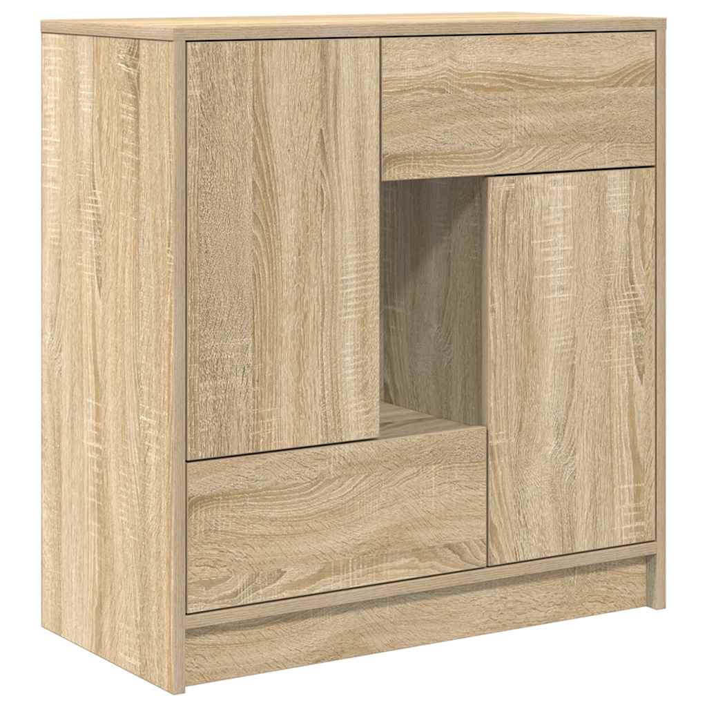 Dressoir met lades deuren 70,5x34x74,5 cm sonoma eikenkleurig