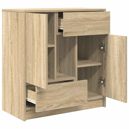 Dressoir met lades deuren 70,5x34x74,5 cm sonoma eikenkleurig