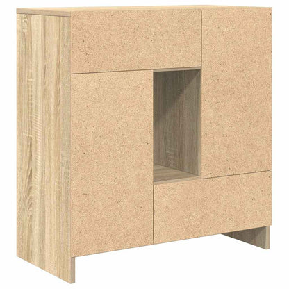 Dressoir met lades deuren 70,5x34x74,5 cm sonoma eikenkleurig