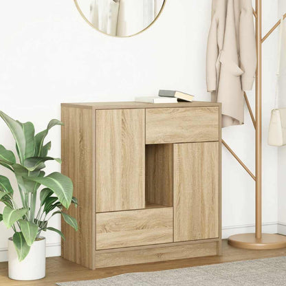 Dressoir met lades deuren 70,5x34x74,5 cm sonoma eikenkleurig