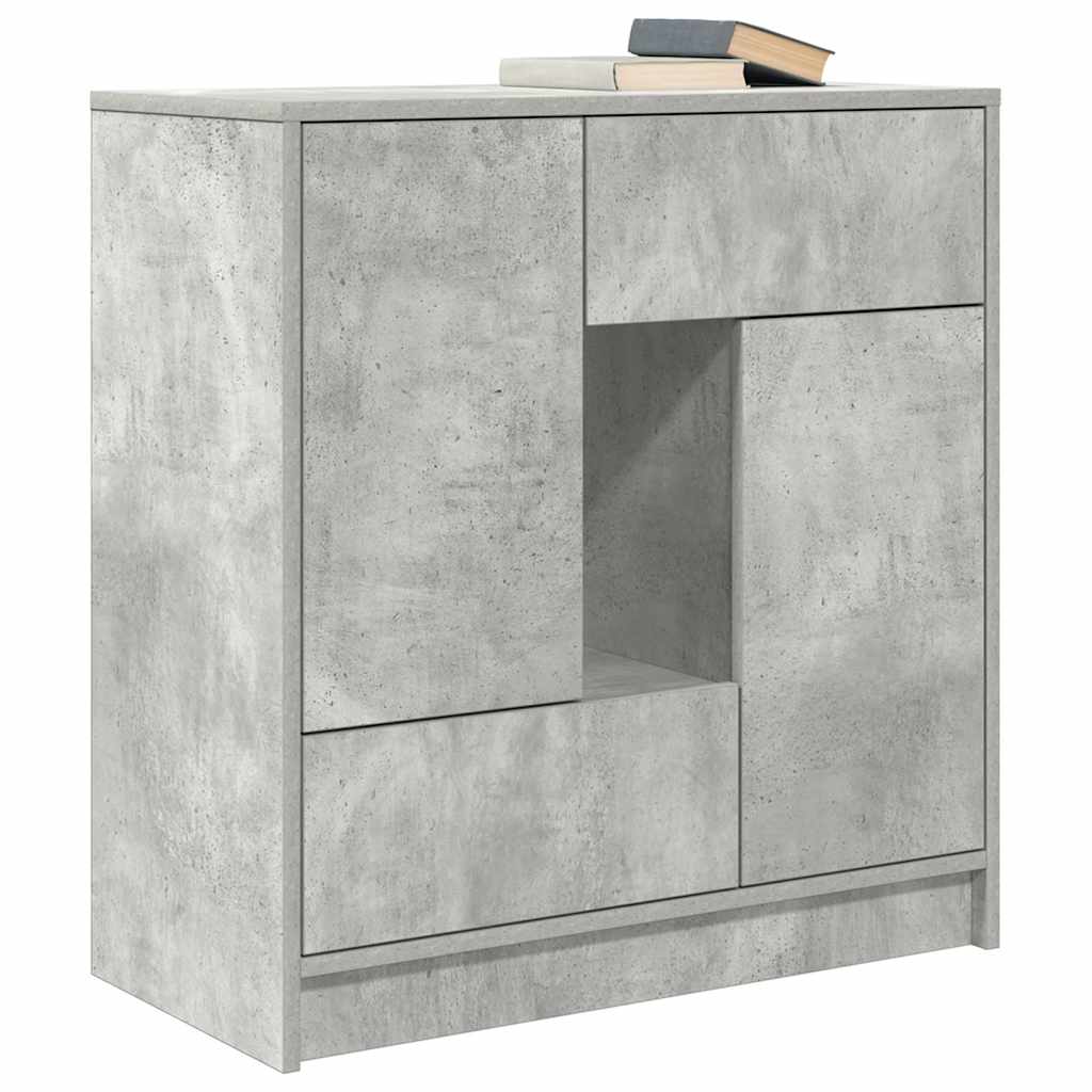 Dressoir met lades en deuren 70,5x34x74,5 cm betongrijs