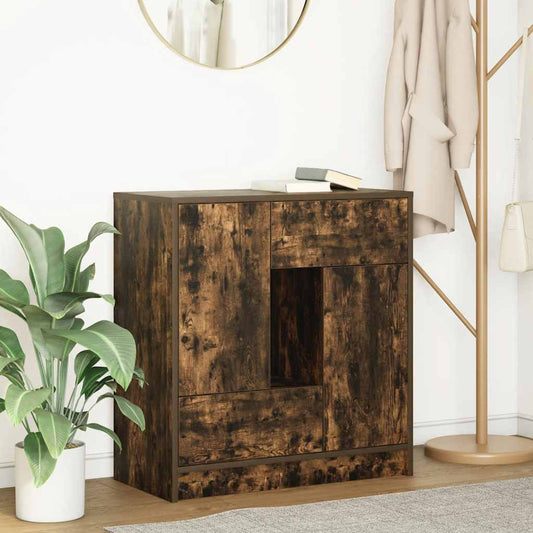 Dressoir met lades en deuren 70,5x34x74,5 cm gerookt eiken