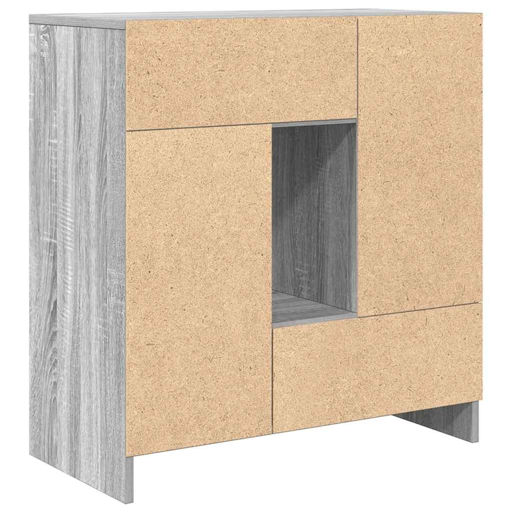 Dressoir met lades en deuren 70,5x34x74,5 cm grijs Sonoma