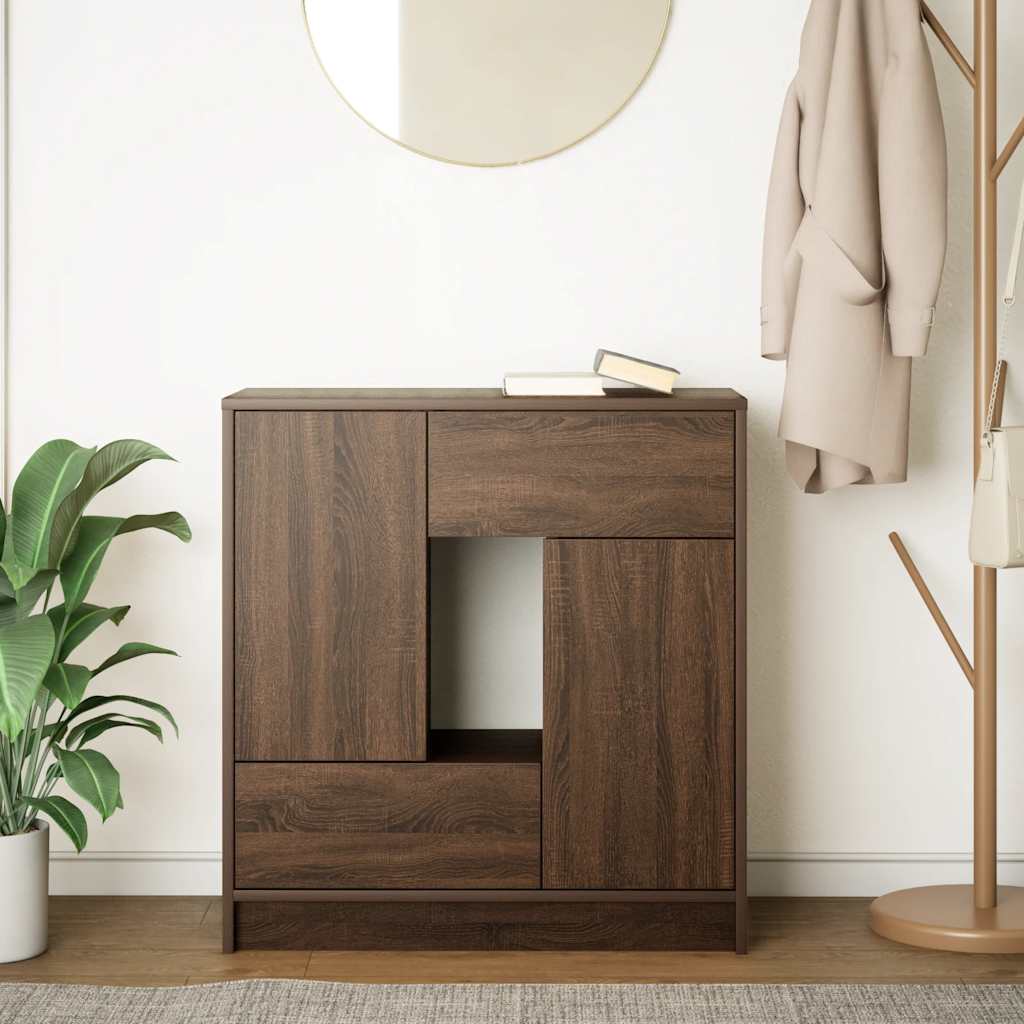 Dressoir met lades en deuren 70,5x34x74,5 cm bruin eiken
