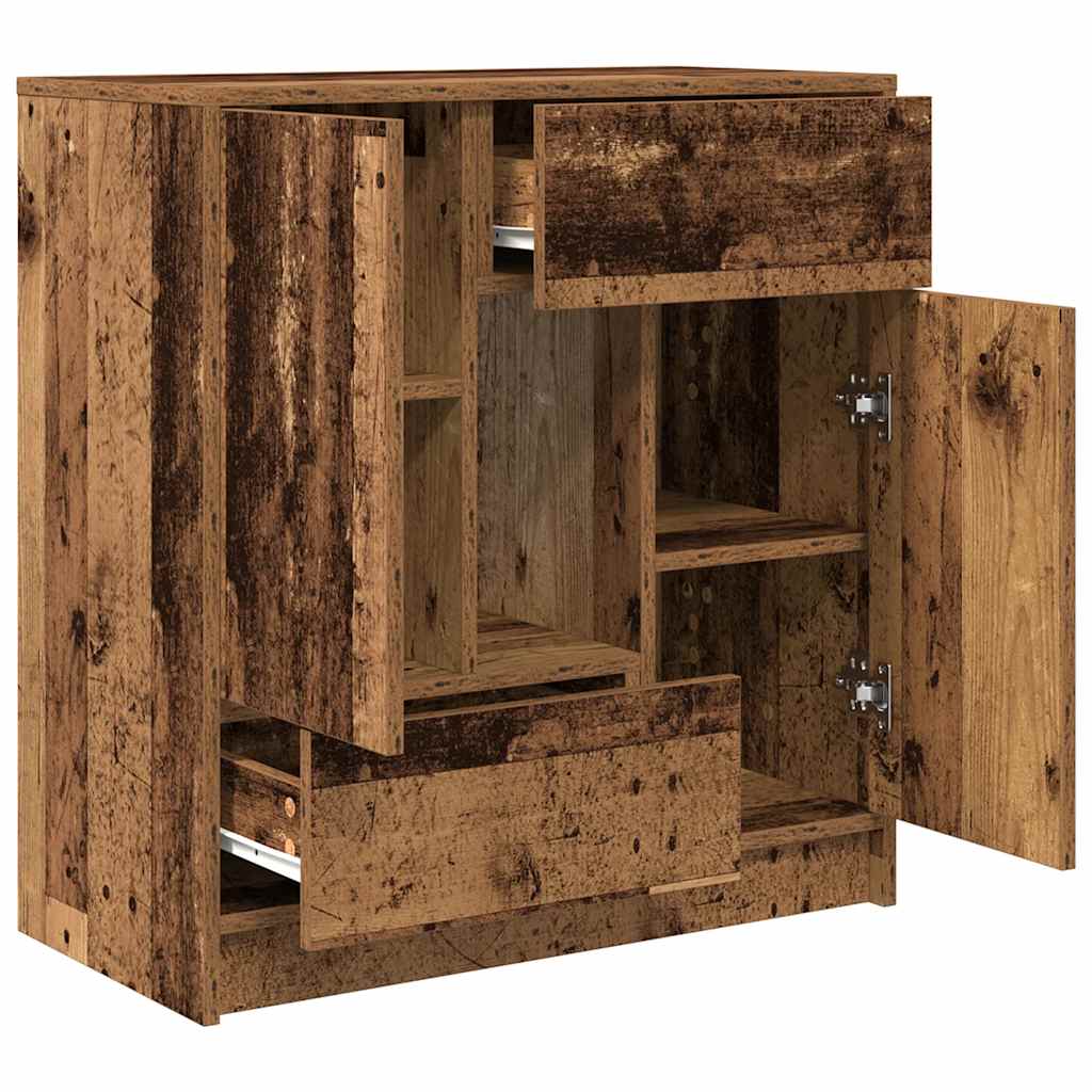 Dressoir met lades en deuren 70,5x34x74,5 cm oud hout