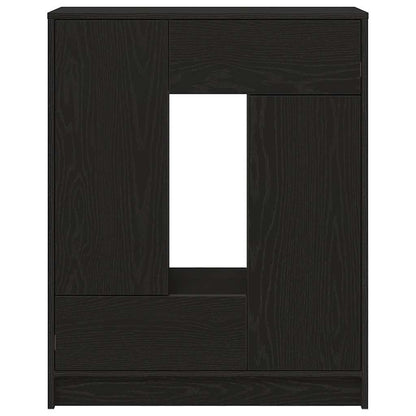 Dressoir met lades en deuren 73x31x90 cm zwart eikenkleurig