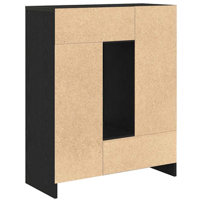 Dressoir met lades en deuren 73x31x90 cm zwart eikenkleurig