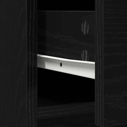 Dressoir met lades en deuren 73x31x90 cm zwart eikenkleurig