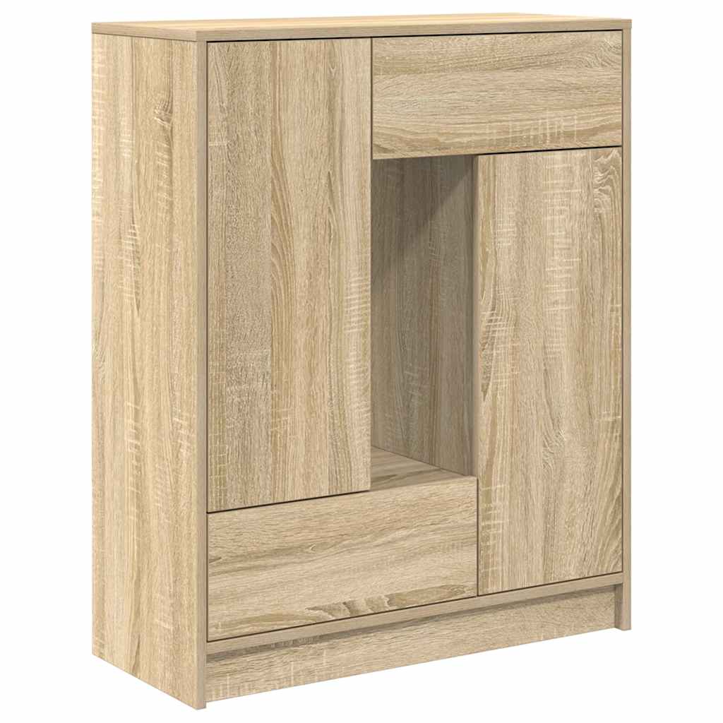 Dressoir met lades en deuren 73x31x90 cm sonoma eikenkleurig
