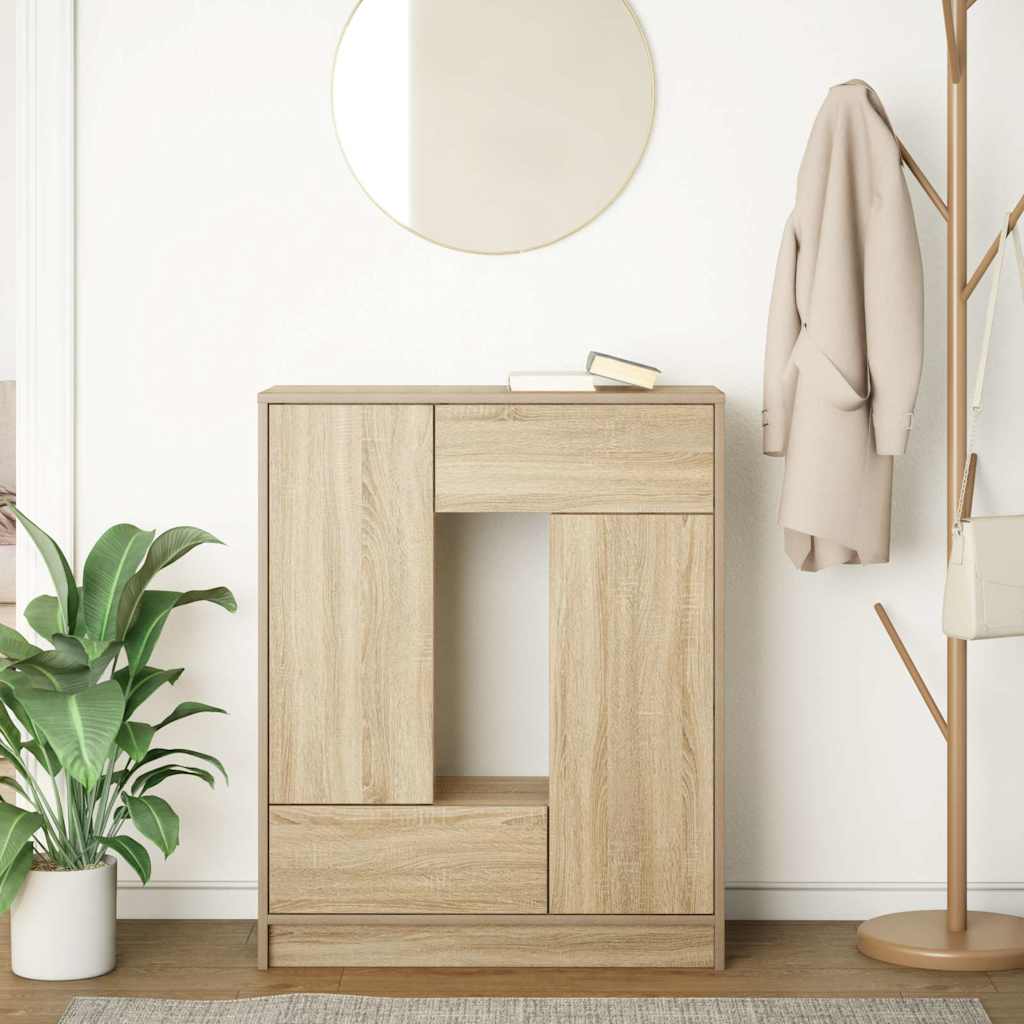 Dressoir met lades en deuren 73x31x90 cm sonoma eikenkleurig