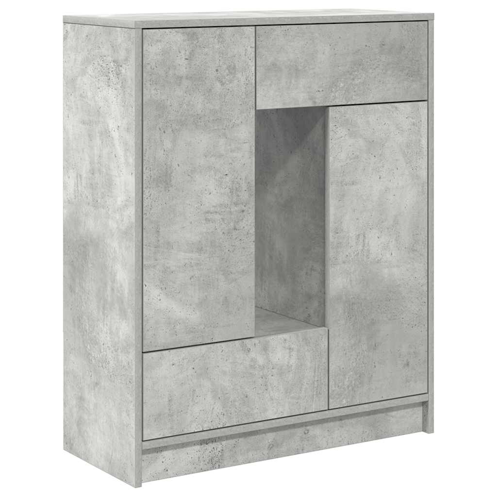Dressoir met lades en deuren 73x31x90 cm betongrijs
