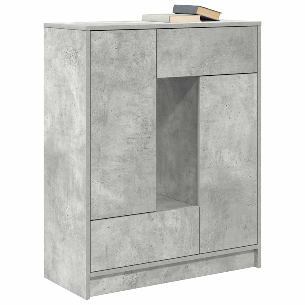 Dressoir met lades en deuren 73x31x90 cm betongrijs