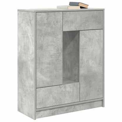 Dressoir met lades en deuren 73x31x90 cm betongrijs