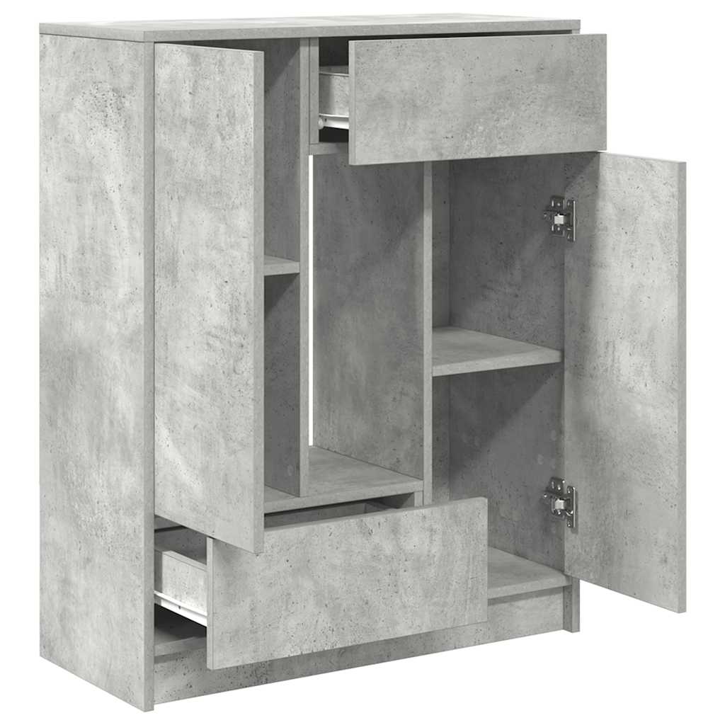 Dressoir met lades en deuren 73x31x90 cm betongrijs