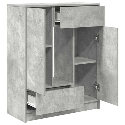 Dressoir met lades en deuren 73x31x90 cm betongrijs