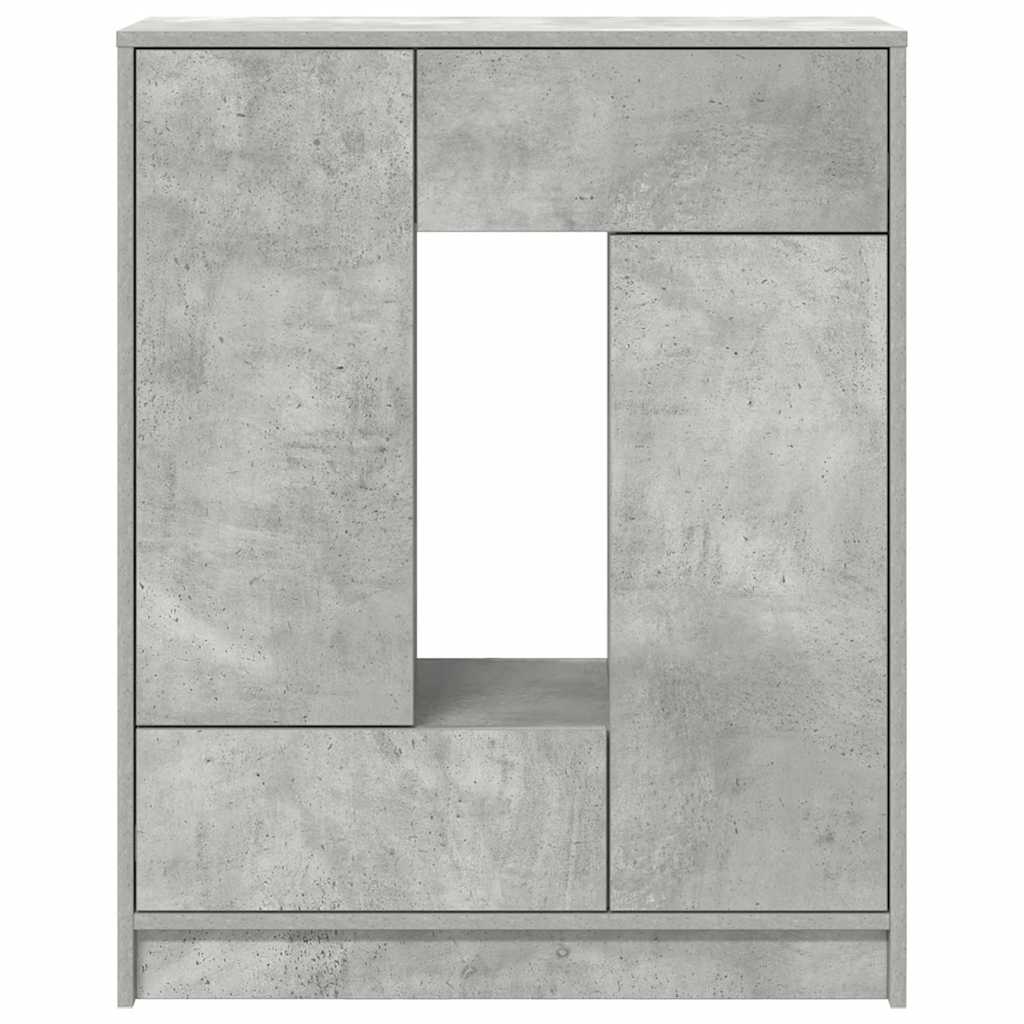 Dressoir met lades en deuren 73x31x90 cm betongrijs