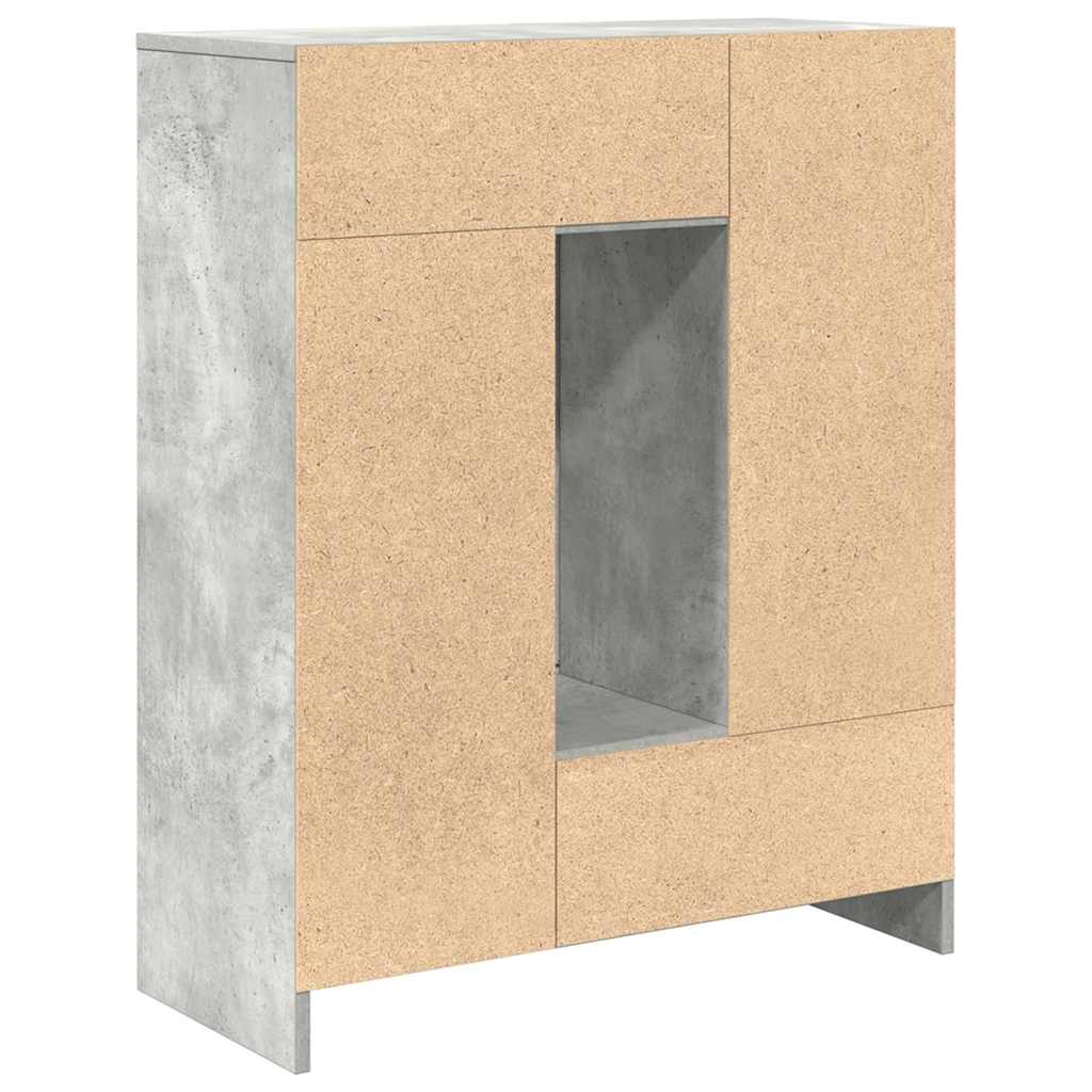 Dressoir met lades en deuren 73x31x90 cm betongrijs