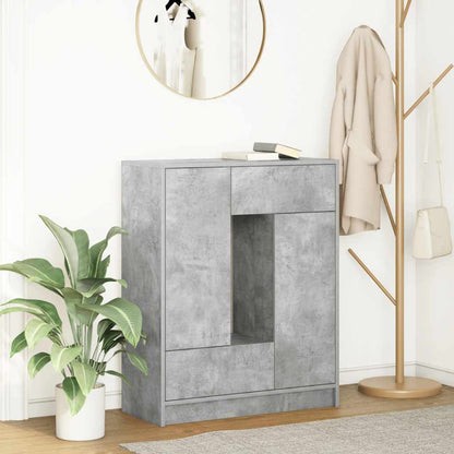 Dressoir met lades en deuren 73x31x90 cm betongrijs