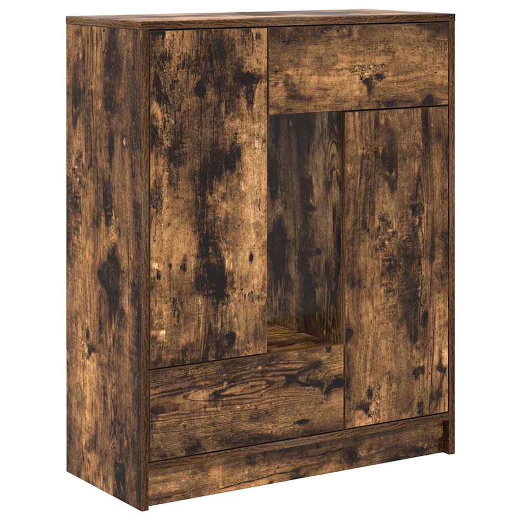 Dressoir met lades en deuren 73x31x90 cm gerookt eiken