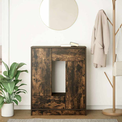 Dressoir met lades en deuren 73x31x90 cm gerookt eiken