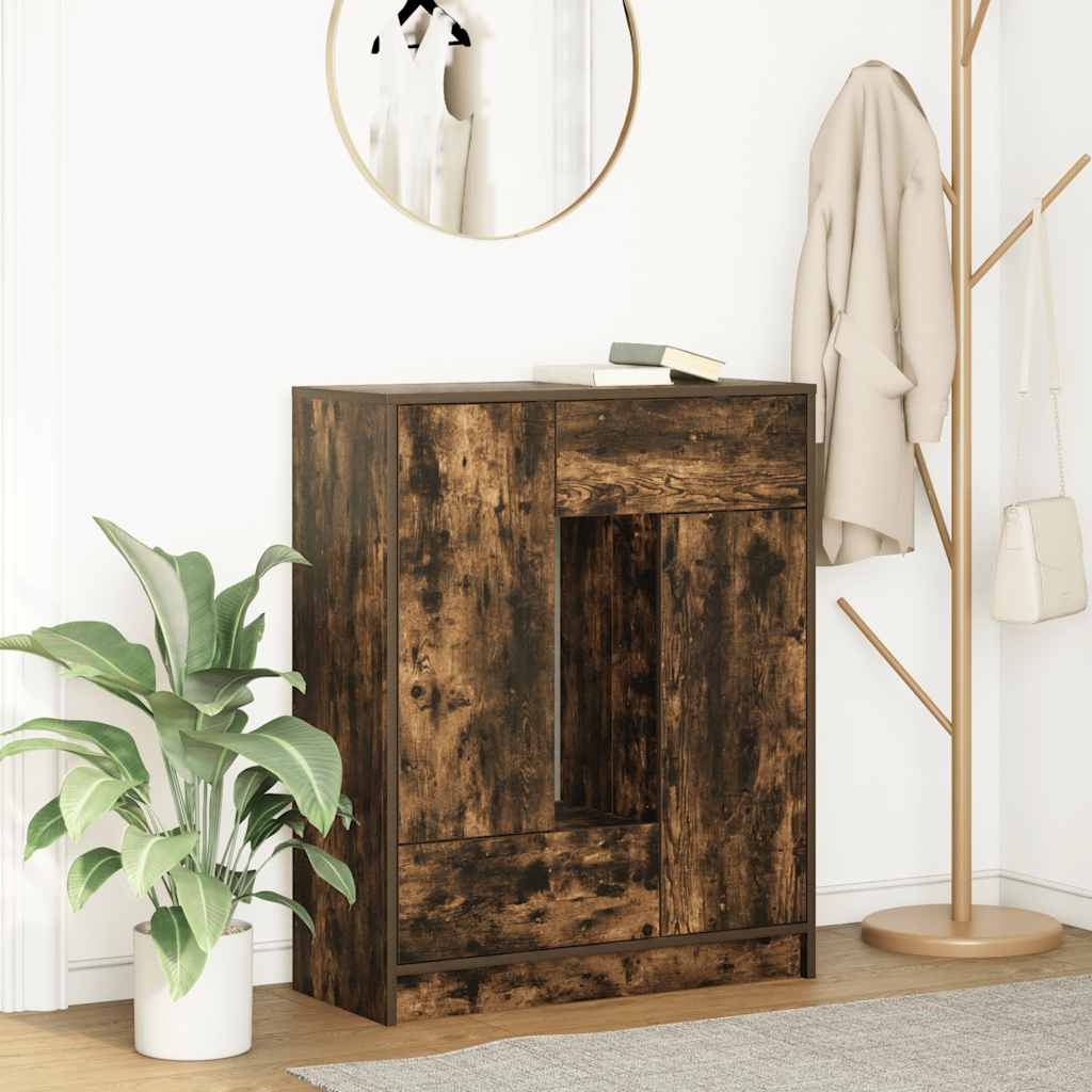 Dressoir met lades en deuren 73x31x90 cm gerookt eiken