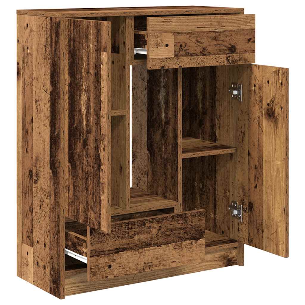Dressoir met lades en deuren 73x31x90 cm oud hout
