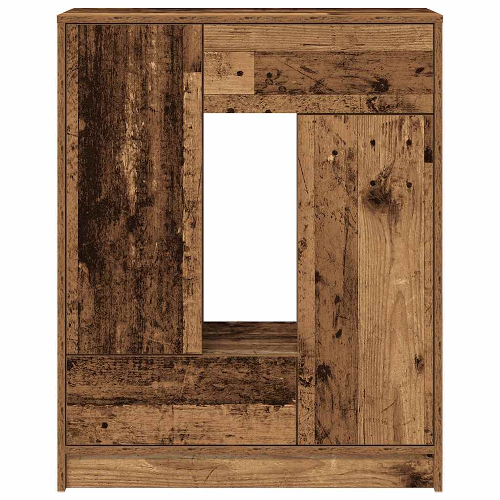 Dressoir met lades en deuren 73x31x90 cm oud hout