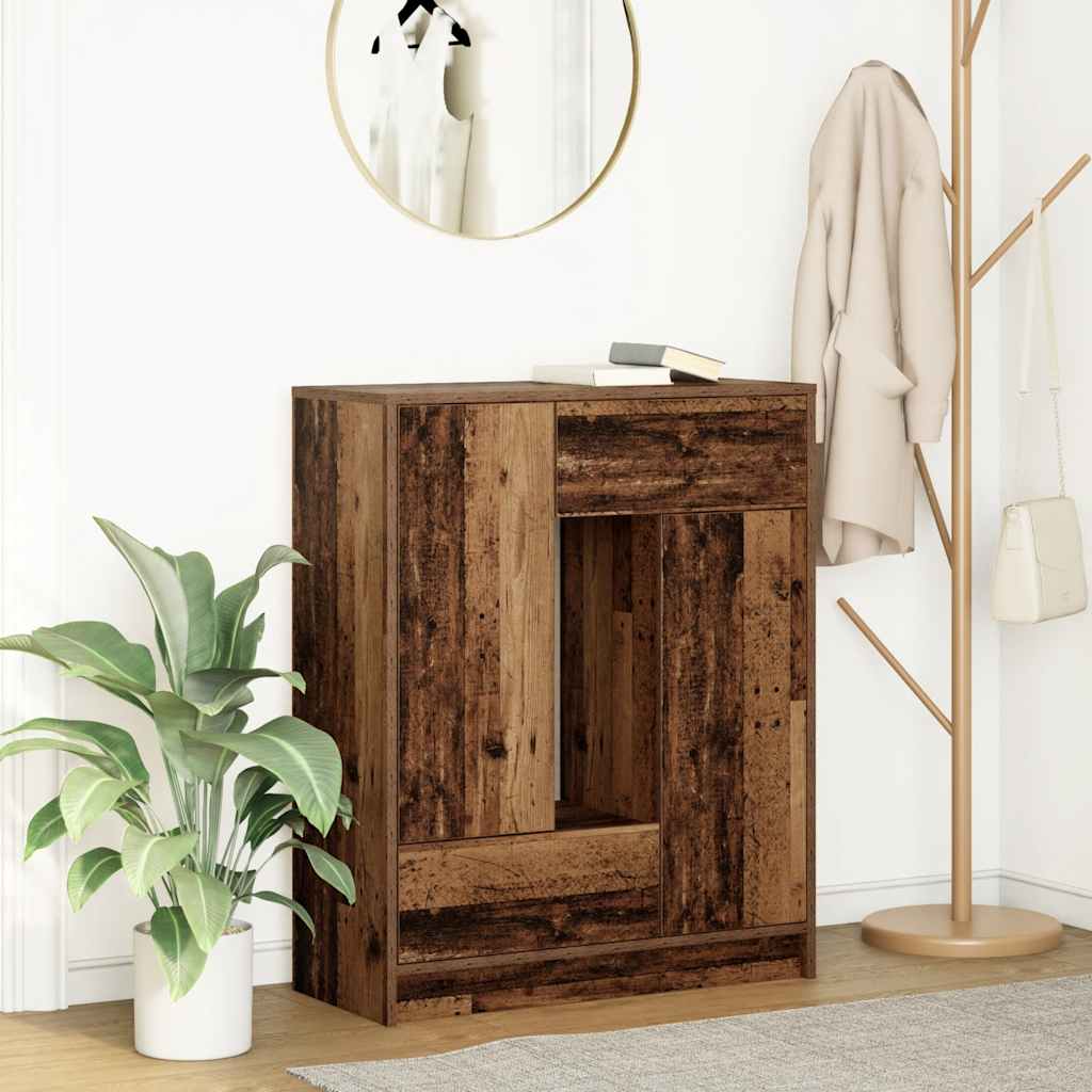 Dressoir met lades en deuren 73x31x90 cm oud hout