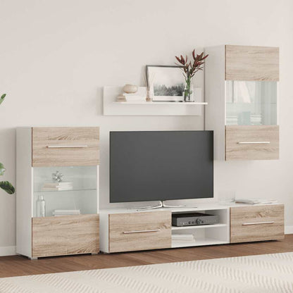 5-delige Tv-meubels met LED bewerkt hout sonoma eiken