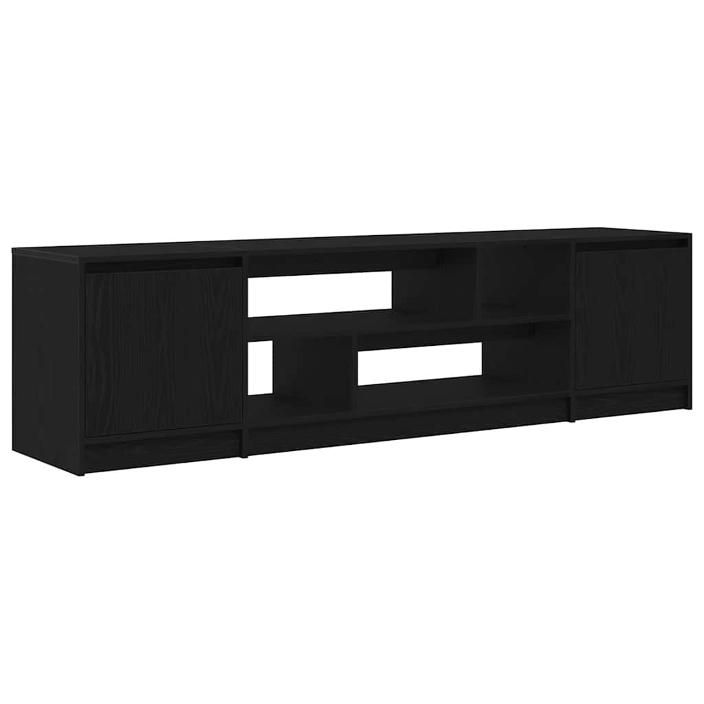 Tv-meubel 188,5x41x50 cm spaanplaat zwart eikenkleurig