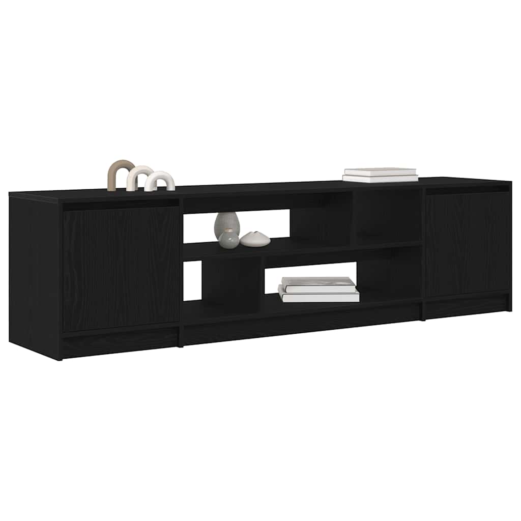 Tv-meubel 188,5x41x50 cm spaanplaat zwart eikenkleurig