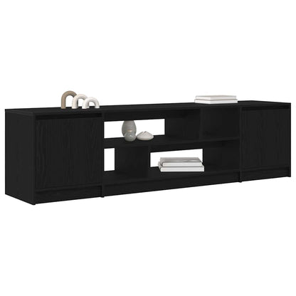 Tv-meubel 188,5x41x50 cm spaanplaat zwart eikenkleurig