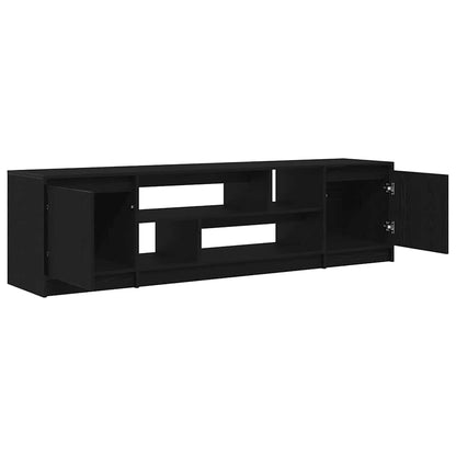 Tv-meubel 188,5x41x50 cm spaanplaat zwart eikenkleurig