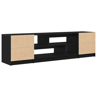 Tv-meubel 188,5x41x50 cm spaanplaat zwart eikenkleurig