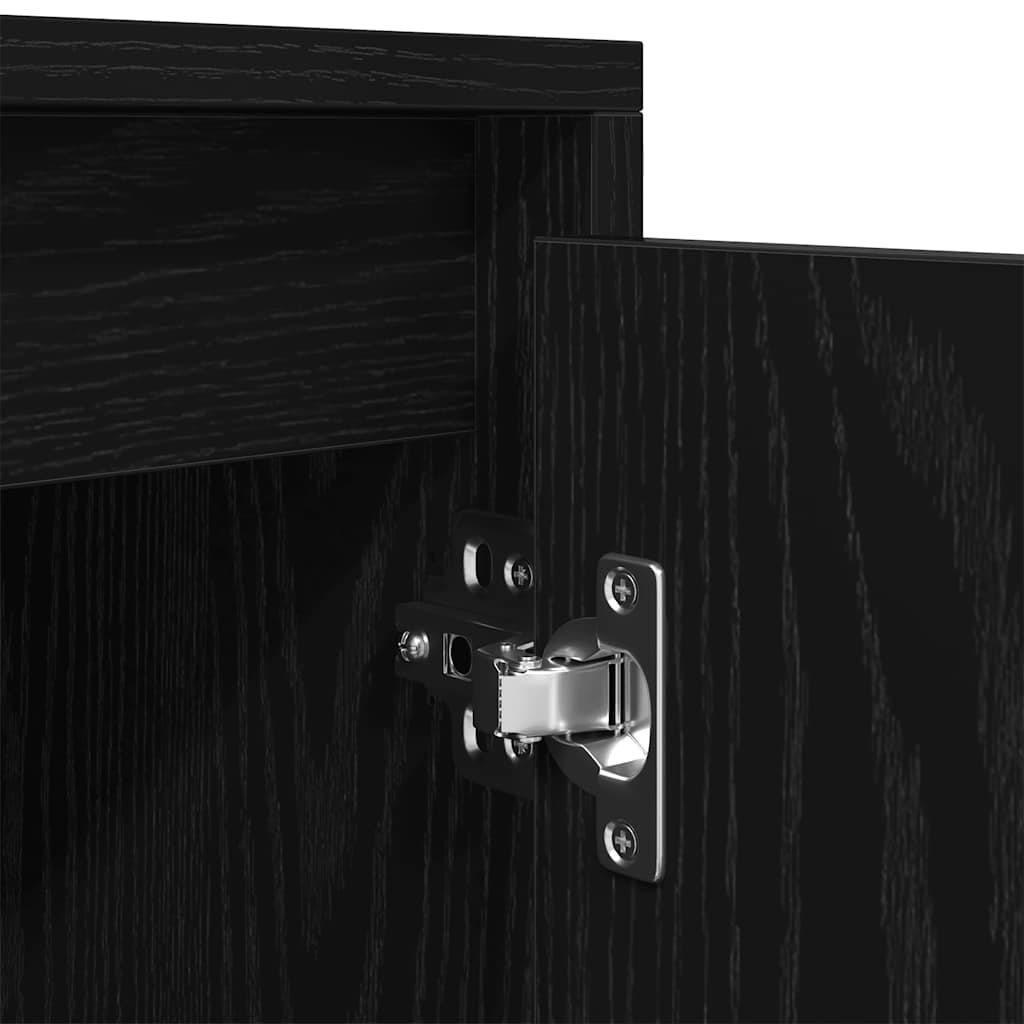 Tv-meubel 188,5x41x50 cm spaanplaat zwart eikenkleurig