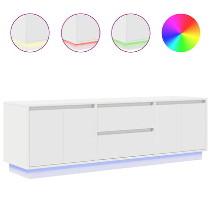 Tv-meubel met LED-verlichting 160,5x41x50 cm wit