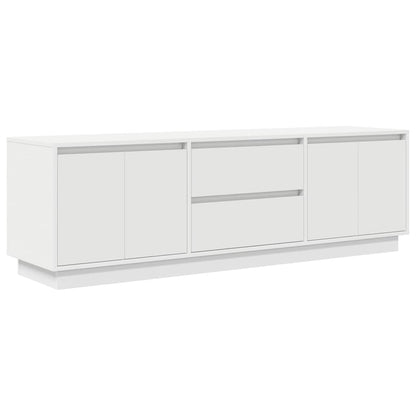 Tv-meubel met LED-verlichting 160,5x41x50 cm wit