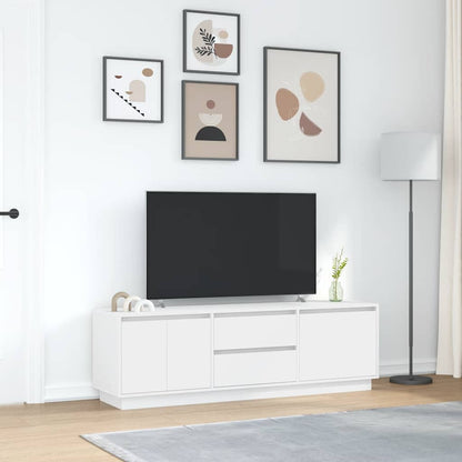 Tv-meubel met LED-verlichting 160,5x41x50 cm wit