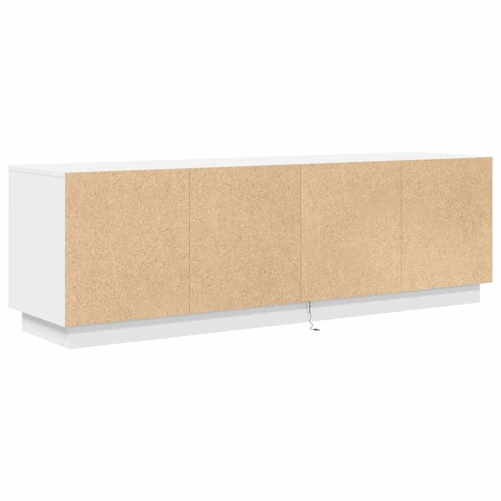 Tv-meubel met LED-verlichting 160,5x41x50 cm wit