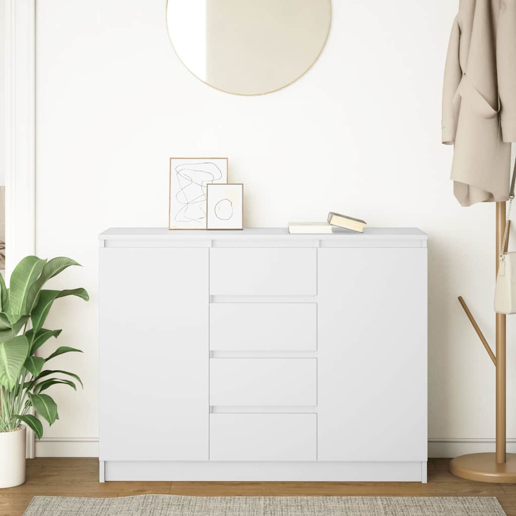 Dressoir met lades 100,5x35x76 cm spaanplaat wit